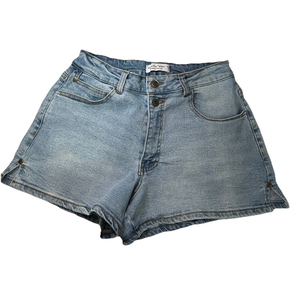 Vanilla  Star Denim Shorts Women's Size 28/7 Boyfriend Shorts Zip Up Stretch
